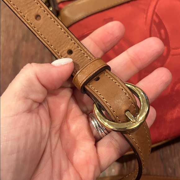 Ralph Lauren Red and Tan Crossbody Bag - Picture 8 of 11